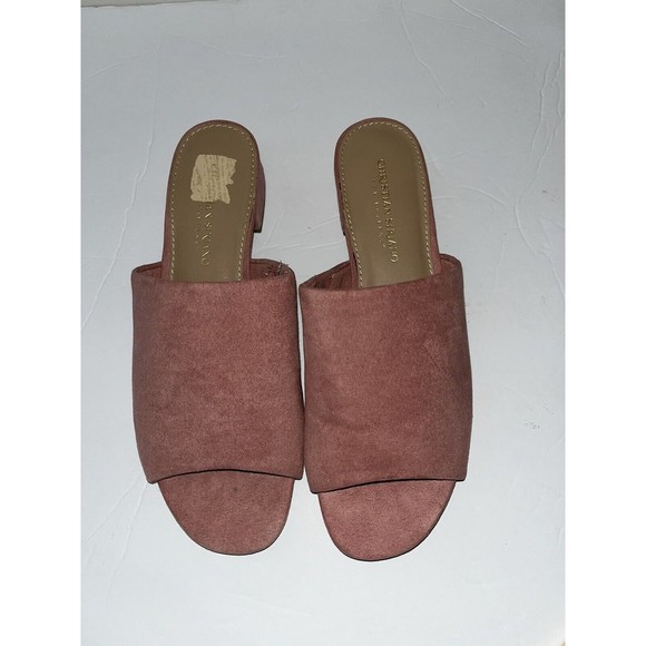 Christian Siriano For Payless Sz 8 Sandals Shoes Pink Faux Suede - Picture 2 of 9